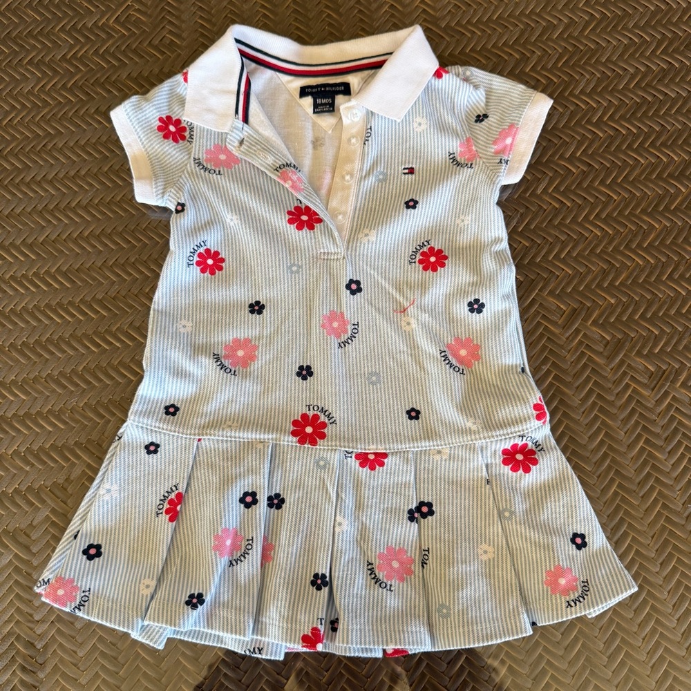 Tommy Hilfiger Floral Polo Shirt - White and Pink